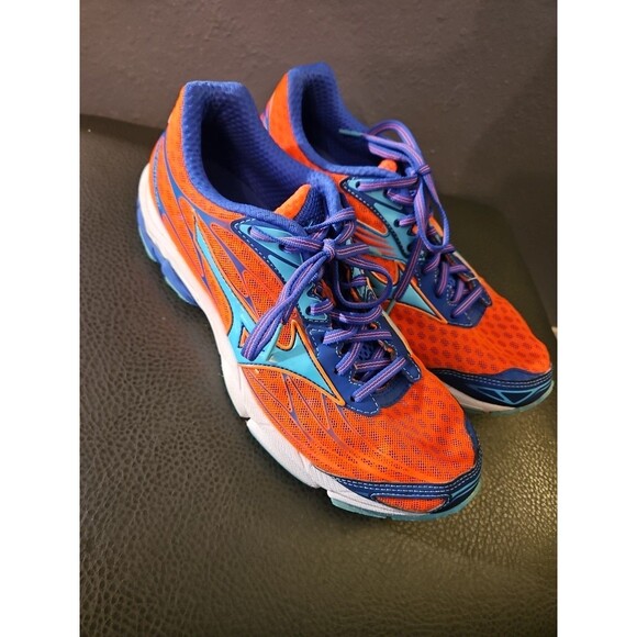 Mizuno Wave Catalyst Women's Athletic Running Shoes Sz‎ W8.5 Orange Blue - Picture 1 of 12